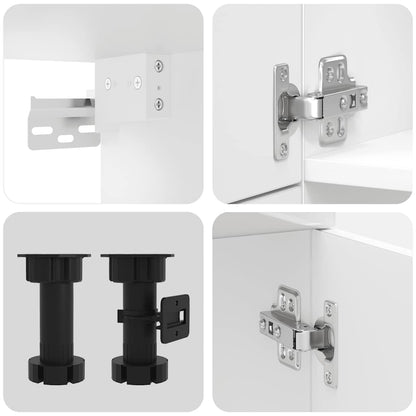 Set Mobili da Cucina 7 pz Kalmar Bianchi Lucido in Truciolato - homemem39