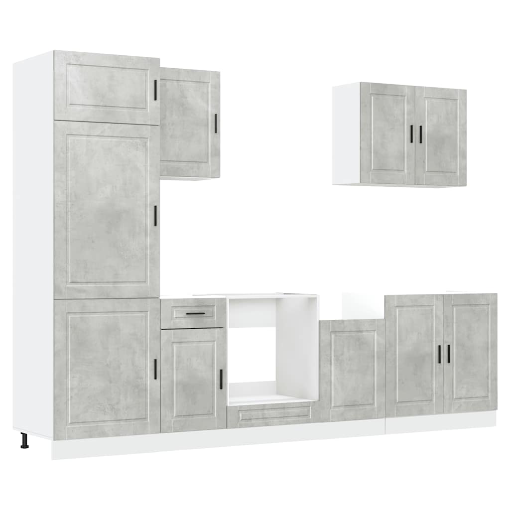 Set Mobili da Cucina 7 pz Kalmar Grigio Cemento in Truciolato - homemem39