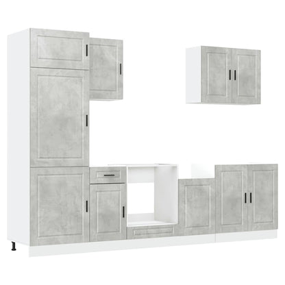 Set Mobili da Cucina 7 pz Kalmar Grigio Cemento in Truciolato - homemem39