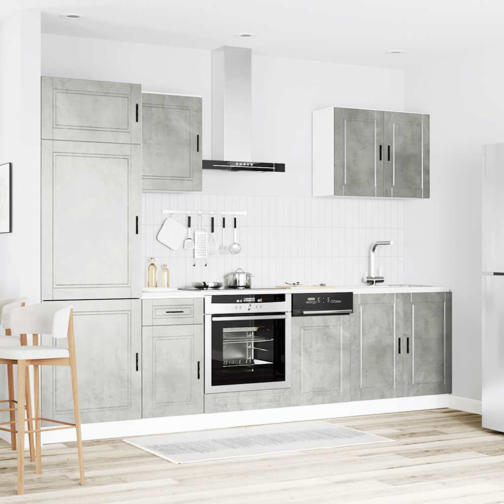 Set Mobili da Cucina 7 pz Kalmar Grigio Cemento in Truciolato - homemem39