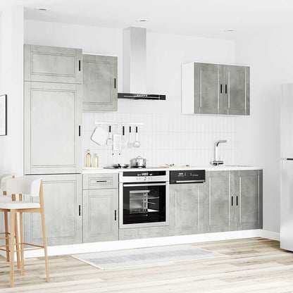 Set Mobili da Cucina 7 pz Kalmar Grigio Cemento in Truciolato - homemem39