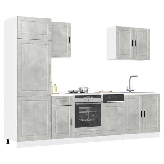 Set Mobili da Cucina 7 pz Kalmar Grigio Cemento in Truciolato - homemem39