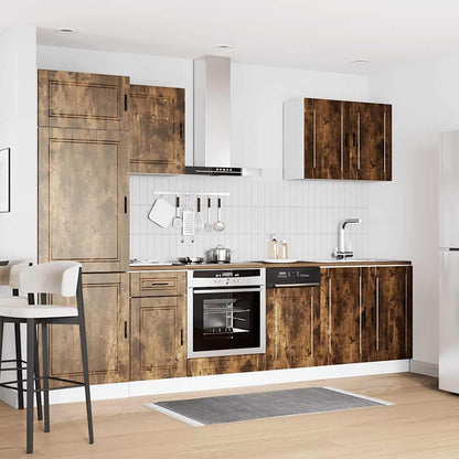 Set Mobili da Cucina 7 pz Porto Rovere Fumo Legno Multistrato | homemem39