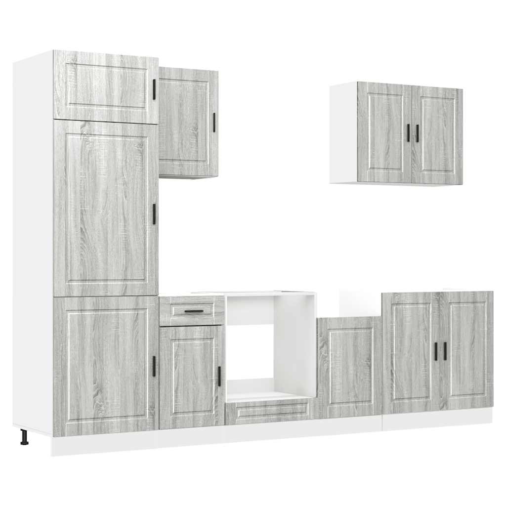 Set Mobili da Cucina 7 pz Kalmar Grigio Sonoma in Truciolato - homemem39
