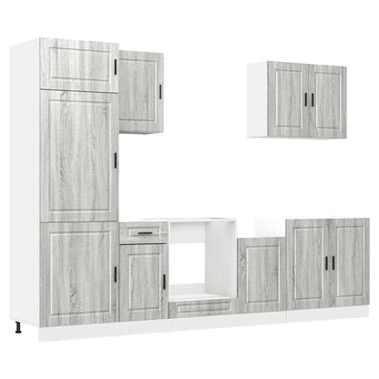 Set Mobili da Cucina 7 pz Kalmar Grigio Sonoma in Truciolato - homemem39