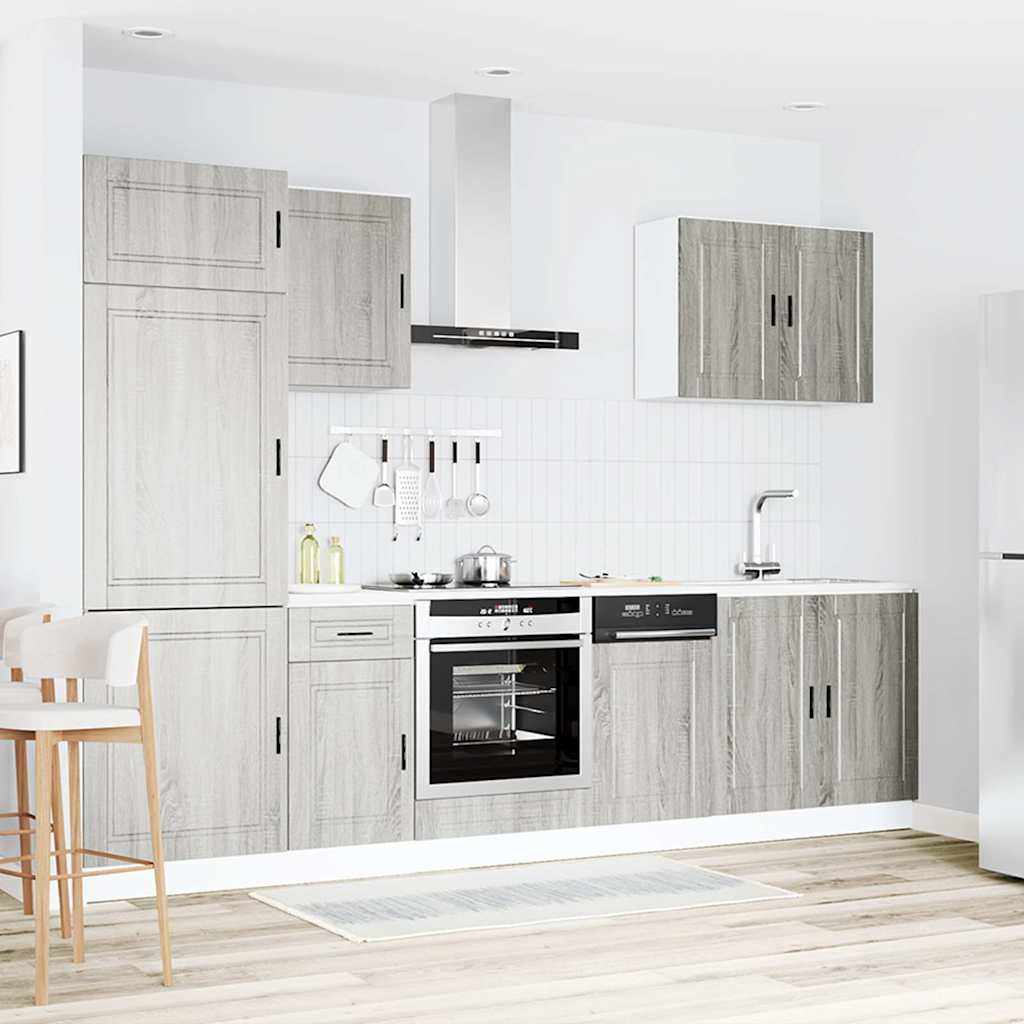 Set Mobili da Cucina 7 pz Kalmar Grigio Sonoma in Truciolato - homemem39