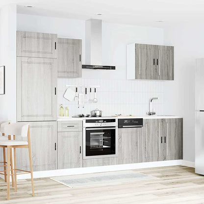 Set Mobili da Cucina 7 pz Kalmar Grigio Sonoma in Truciolato - homemem39