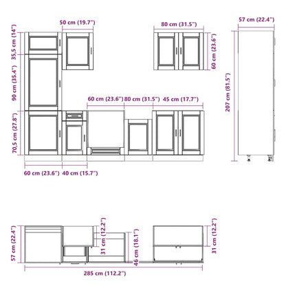 Set Mobili da Cucina 7 pz Porto Rovere Marrone in Truciolato | homemem39