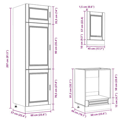 Set Mobili da Cucina 7 pz Kalmar Legno Vecchio in Truciolato - homemem39