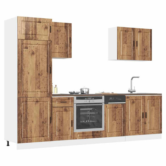 Set Mobili da Cucina 7 pz Kalmar Legno Vecchio in Truciolato - homemem39