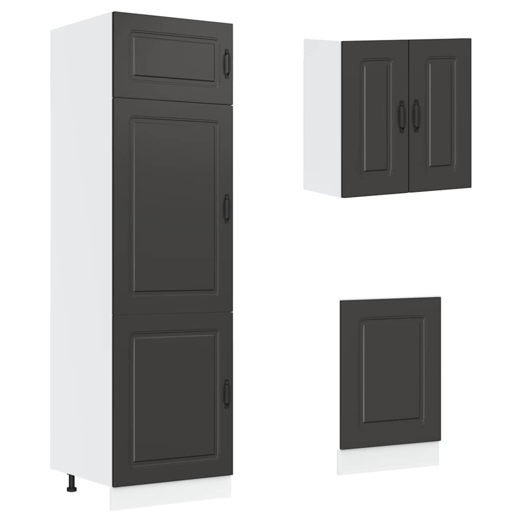 Set Mobili da Cucina 8 pz Kalmar Neri Legno Multistrato - homemem39