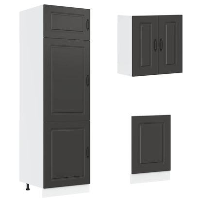 Set Mobili da Cucina 8 pz Kalmar Neri Legno Multistrato - homemem39