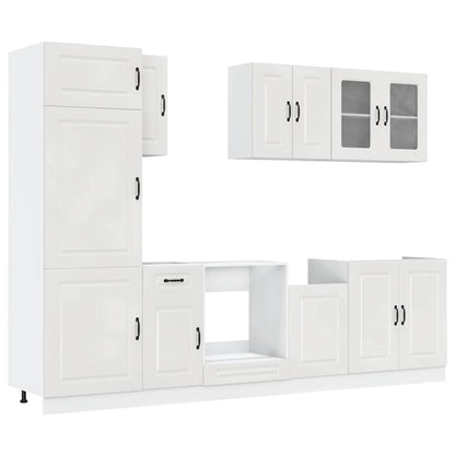 Set Mobili da Cucina 8 pz Kalmar Bianchi Lucido in Truciolato - homemem39