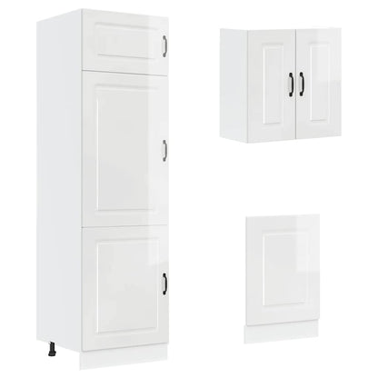 Set Mobili da Cucina 8 pz Kalmar Bianchi Lucido in Truciolato - homemem39
