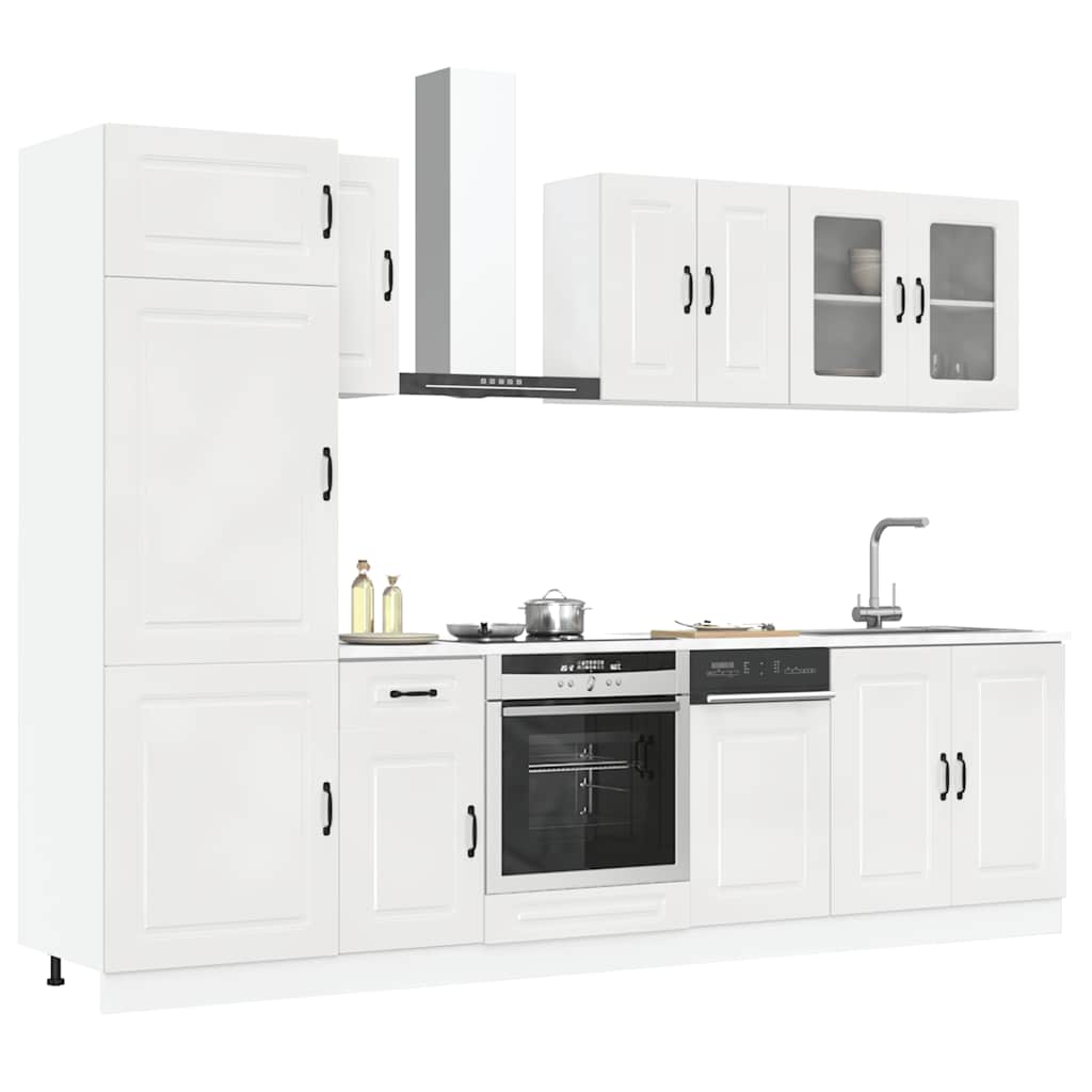 Set Mobili da Cucina 8 pz Kalmar Bianchi Lucido in Truciolato - homemem39
