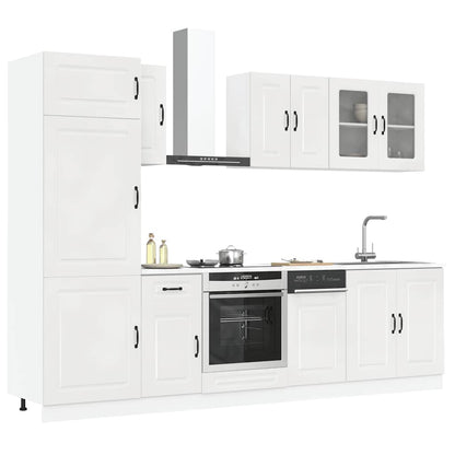 Set Mobili da Cucina 8 pz Kalmar Bianchi Lucido in Truciolato - homemem39