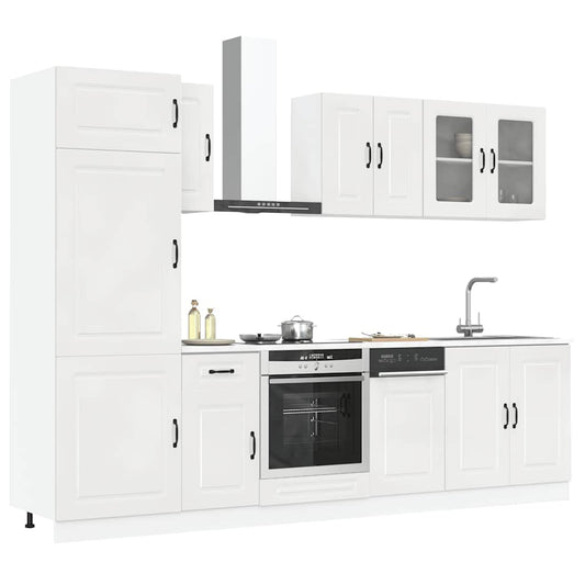 Set Mobili da Cucina 8 pz Kalmar Bianchi Lucido in Truciolato - homemem39