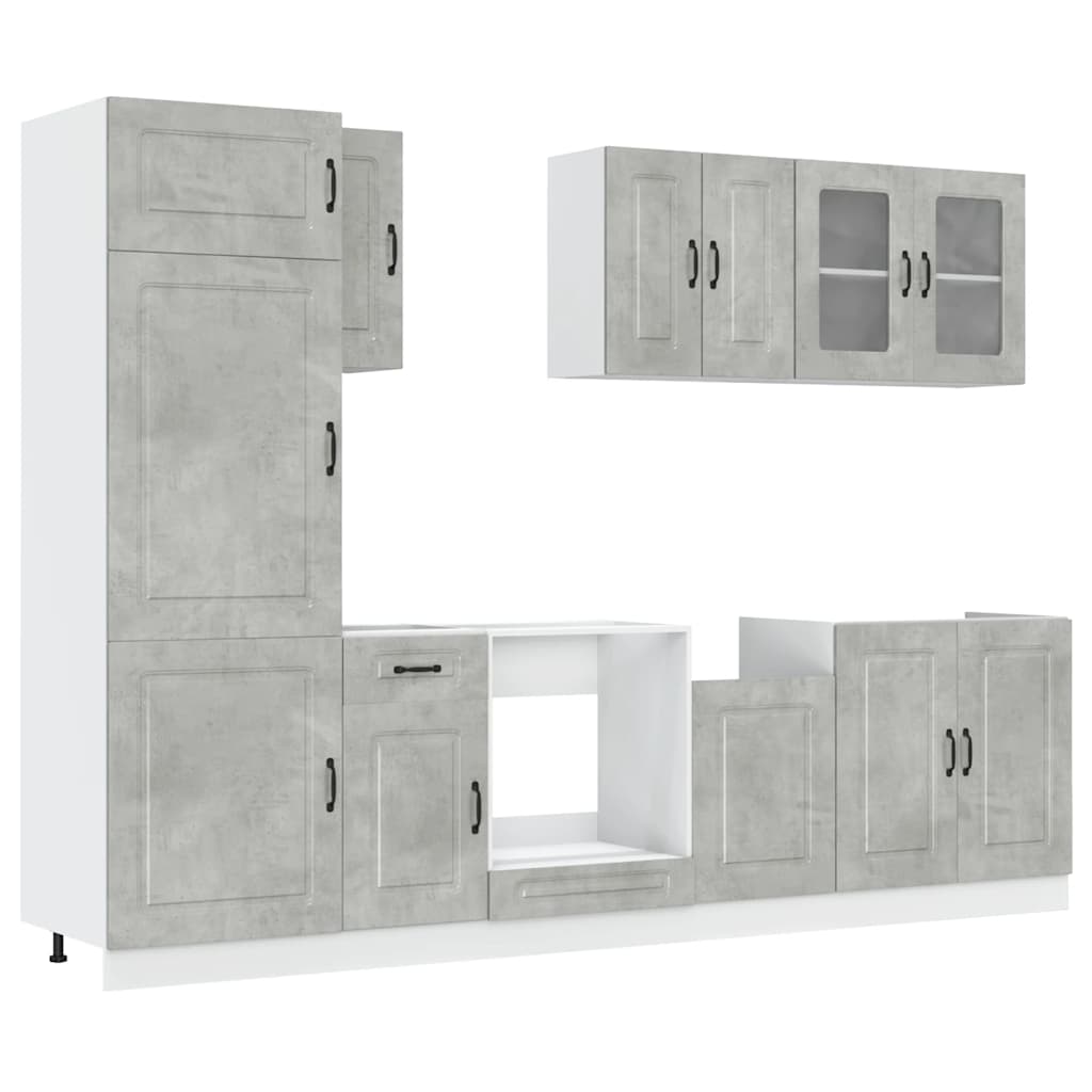 Set Mobili da Cucina 8 pz Kalmar Grigio Cemento in Truciolato - homemem39