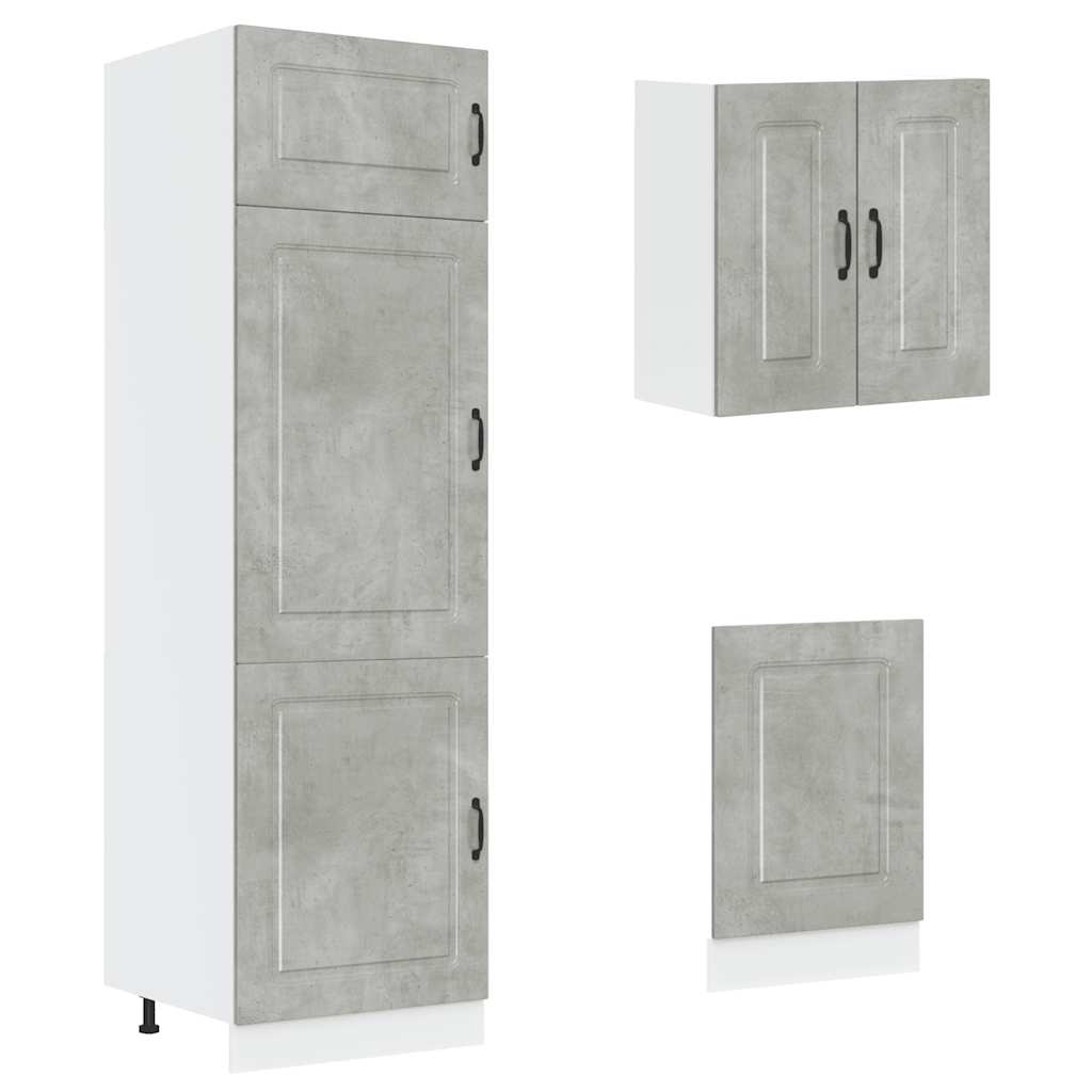 Set Mobili da Cucina 8 pz Kalmar Grigio Cemento in Truciolato - homemem39
