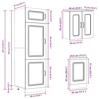 Set Mobili da Cucina 8 pz Kalmar Grigio Cemento in Truciolato | homemem39