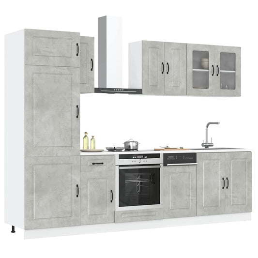 Set Mobili da Cucina 8 pz Kalmar Grigio Cemento in Truciolato - homemem39