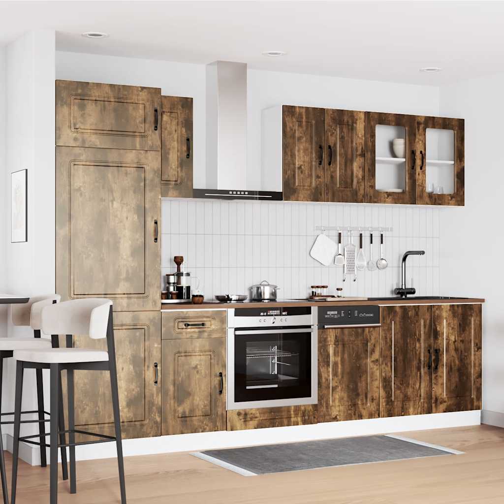 Set Mobili da Cucina 8 pz Kalmar Rovere Fumo Legno Multistrato - homemem39
