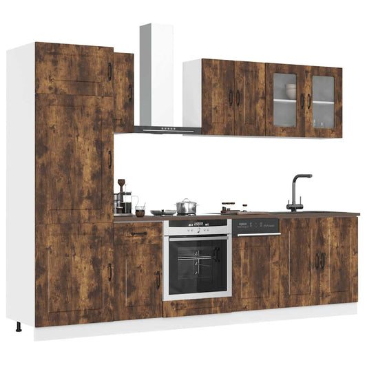 Set Mobili da Cucina 8 pz Kalmar Rovere Fumo Legno Multistrato - homemem39