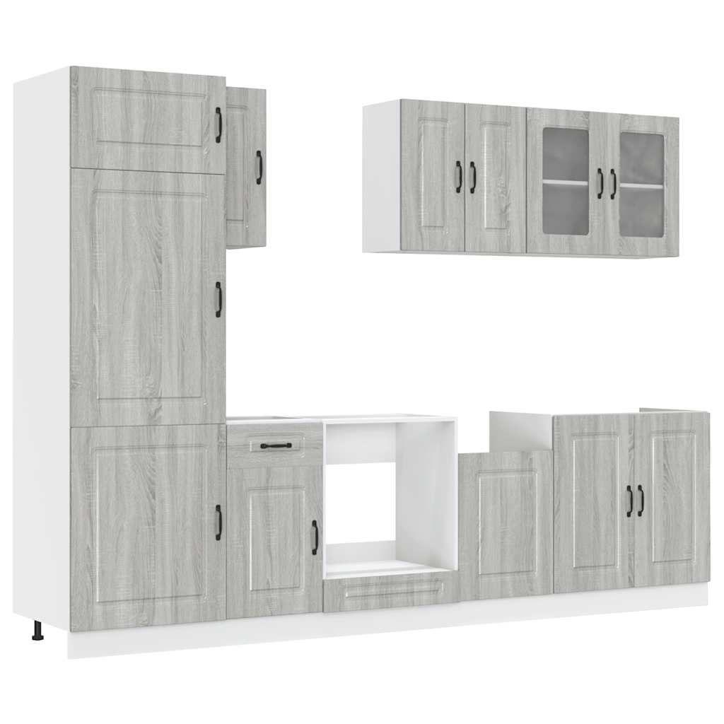 Set Mobili da Cucina 8 pz Kalmar Grigio Sonoma in Truciolato - homemem39