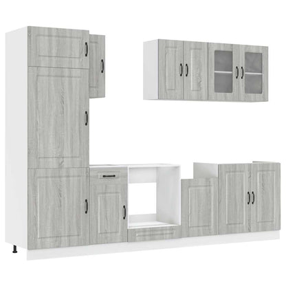 Set Mobili da Cucina 8 pz Kalmar Grigio Sonoma in Truciolato - homemem39