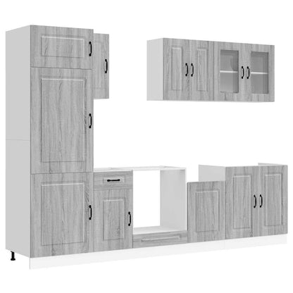 Set Mobili da Cucina 8 pz Kalmar Grigio Sonoma in Truciolato