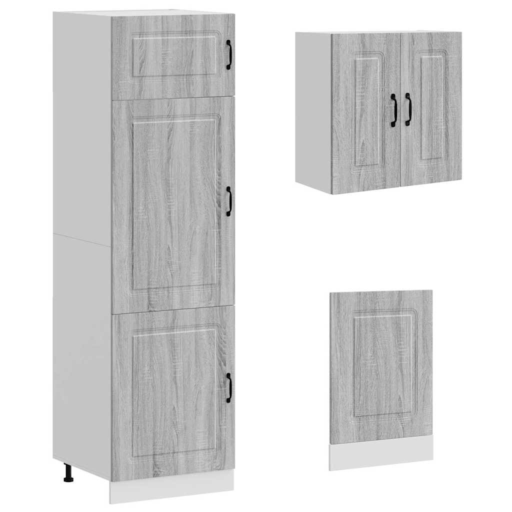 Set Mobili da Cucina 8 pz Kalmar Grigio Sonoma in Truciolato