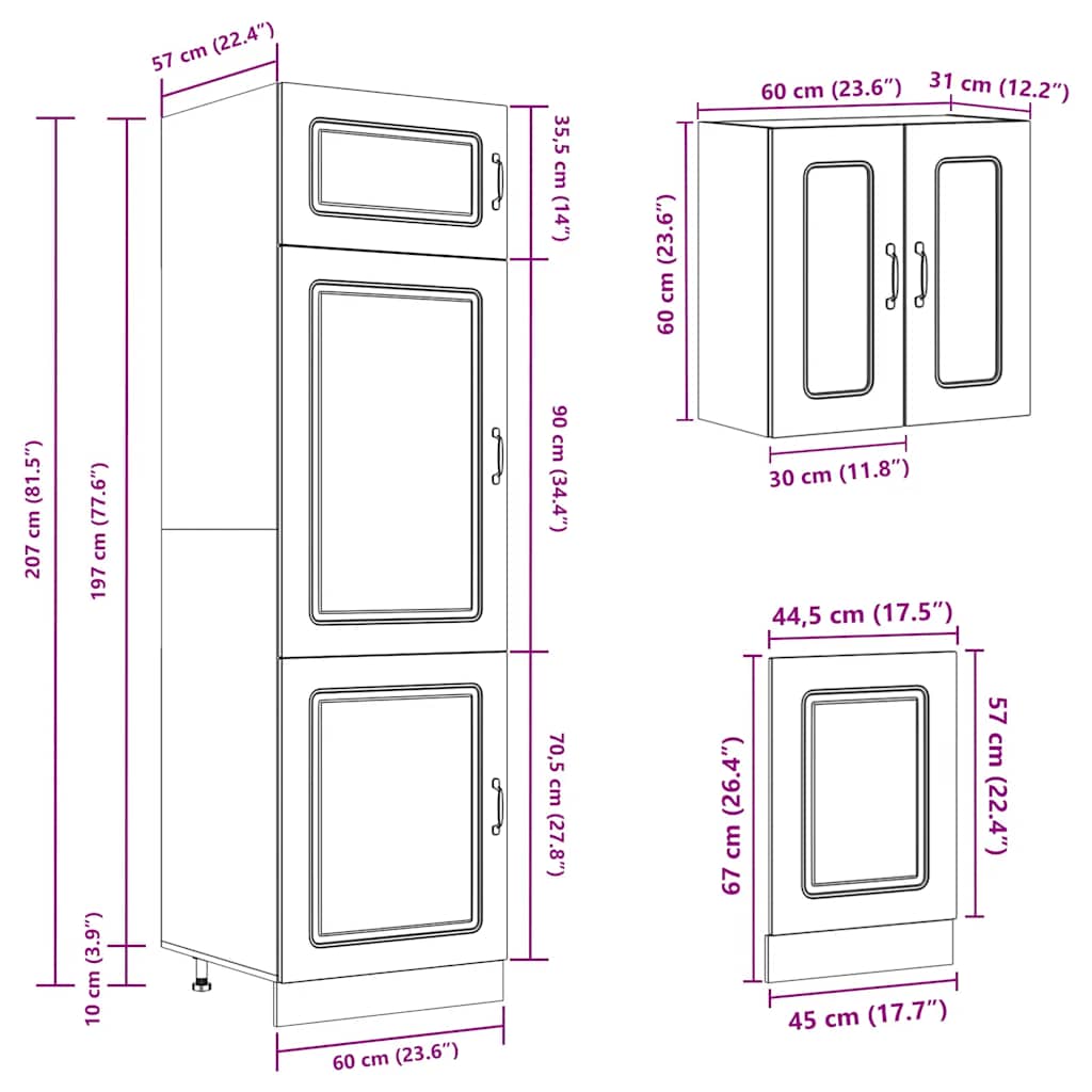 Set Mobili da Cucina 8 pz Kalmar Grigio Sonoma in Truciolato - homemem39