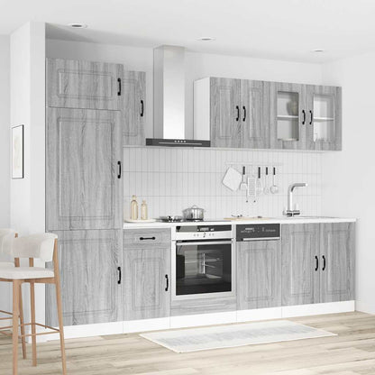 Set Mobili da Cucina 8 pz Kalmar Grigio Sonoma in Truciolato