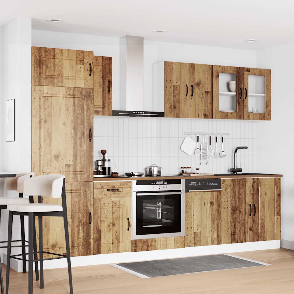 Set Mobili da Cucina 8 pz Kalmar Legno Vecchio in Truciolato