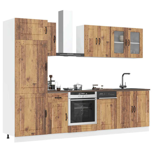 Set Mobili da Cucina 8 pz Kalmar Legno Vecchio in Truciolato - homemem39