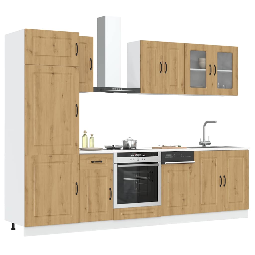 Set Mobili da Cucina 8 pz Kalmar Rovere Artigianale Truciolato | homemem39