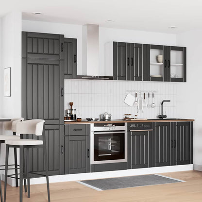 Set Mobili da Cucina 8 pz Kalmar Neri Legno Multistrato - homemem39