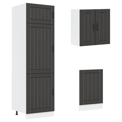Set Mobili da Cucina 8 pz Kalmar Neri Legno Multistrato | homemem39