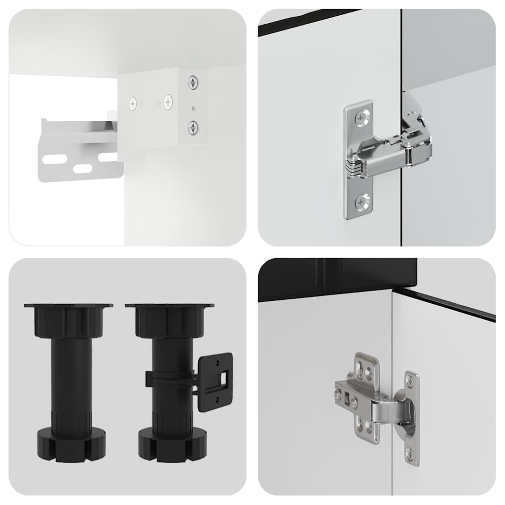 Set Mobili da Cucina 8 pz Kalmar Neri Legno Multistrato | homemem39