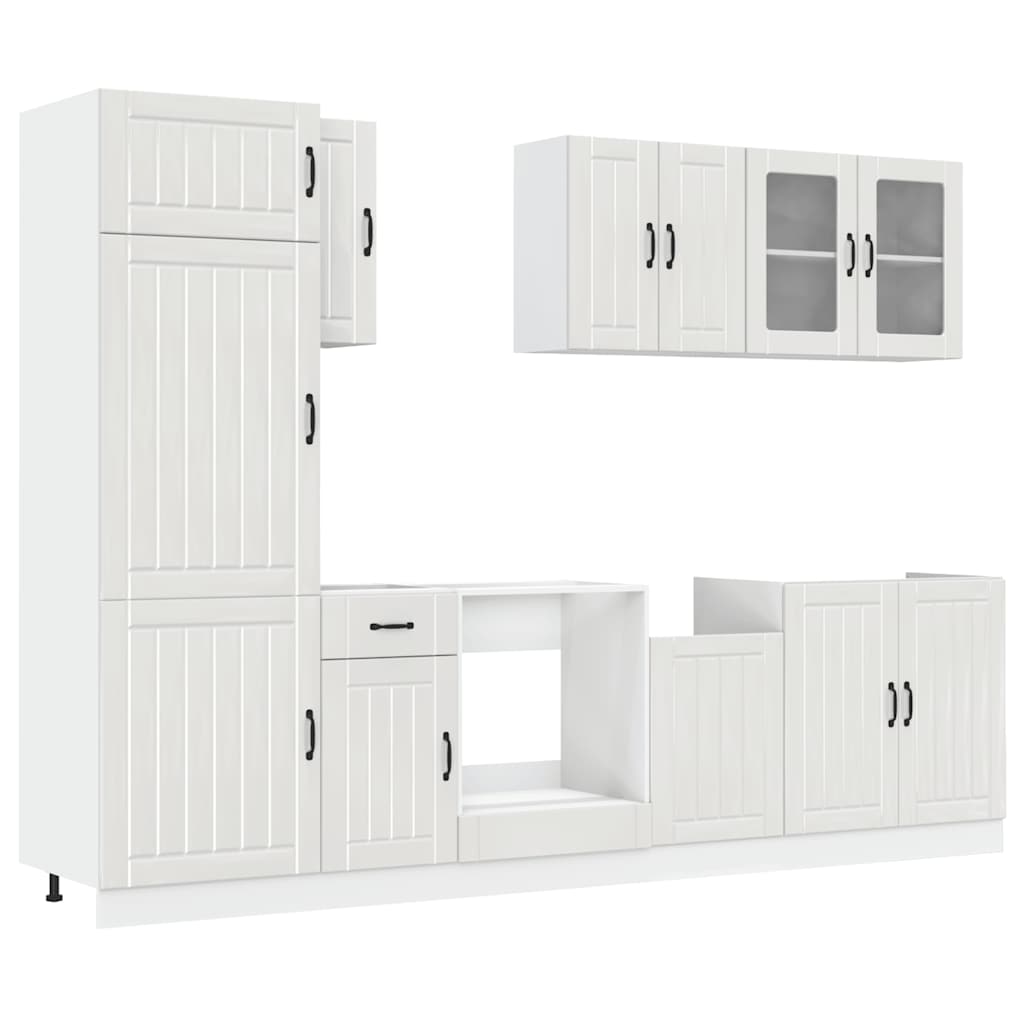 Set Mobili da Cucina 8 pz Kalmar Bianchi Lucido in Truciolato - homemem39