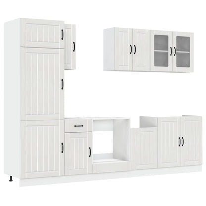 Set Mobili da Cucina 8 pz Kalmar Bianchi Lucido in Truciolato - homemem39