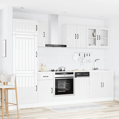 Set Mobili da Cucina 8 pz Kalmar Bianchi Lucido in Truciolato - homemem39