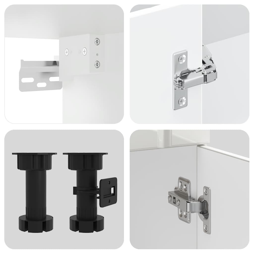 Set Mobili da Cucina 8 pz Lucca Bianchi Lucido in Truciolato | homemem39