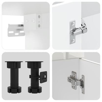 Set Mobili da Cucina 8 pz Lucca Bianchi Lucido in Truciolato | homemem39
