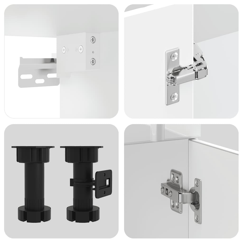 Set Mobili da Cucina 8 pz Kalmar Bianchi Lucido in Truciolato - homemem39