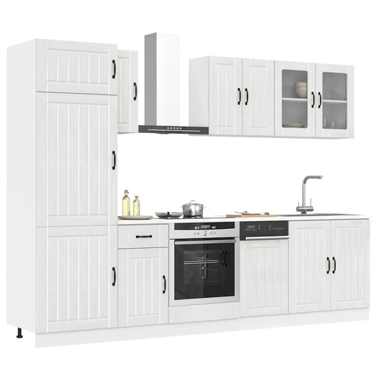 Set Mobili da Cucina 8 pz Lucca Bianchi Lucido in Truciolato