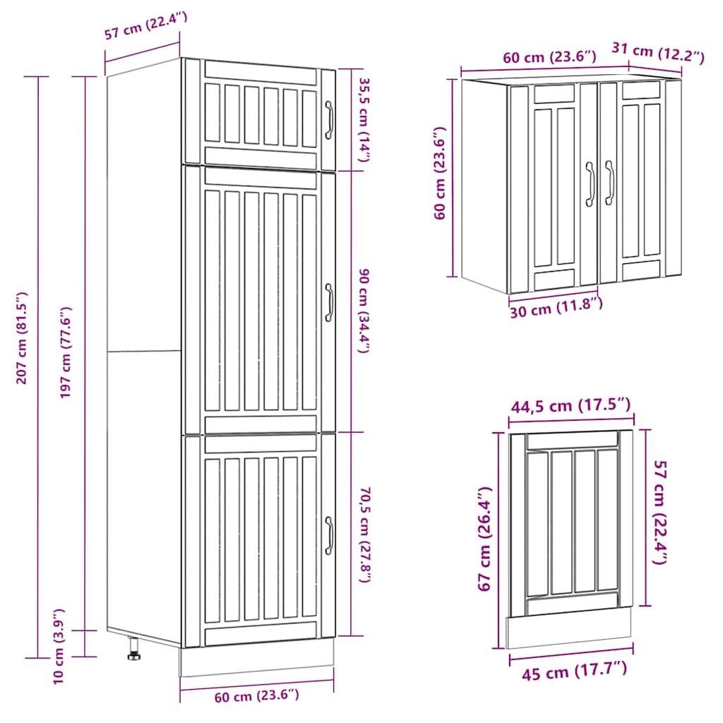 Set Mobili da Cucina 8 pz Lucca Rovere Sonoma in Truciolato | homemem39