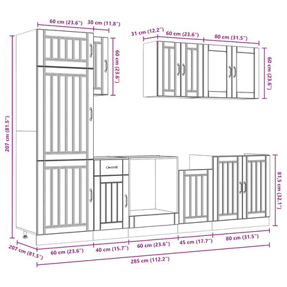 Set Mobili da Cucina 8 pz Lucca Rovere Sonoma in Truciolato | homemem39