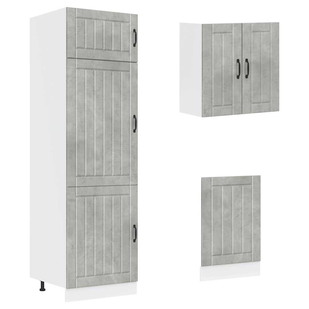 Set Mobili da Cucina 8 pz Lucca Grigio Cemento in Truciolato | homemem39