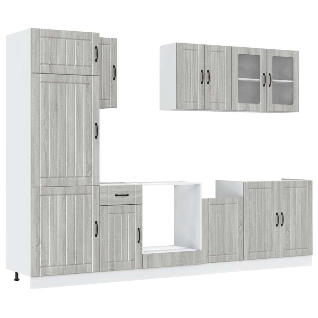 Set Mobili da Cucina 8 pz Kalmar Grigio Sonoma in Truciolato | homemem39